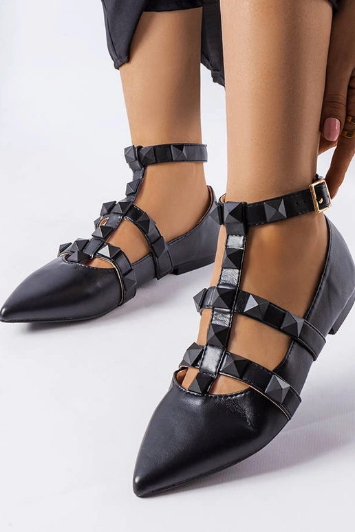 Bailarinas pretas com um fecho Blur...