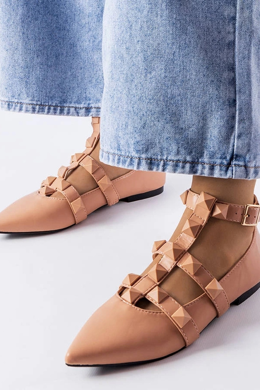 Bailarinas bege com fecho Blur chamativo