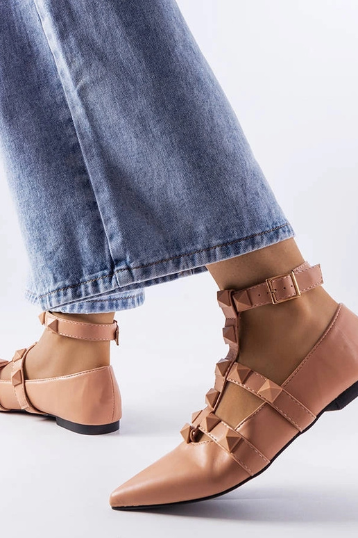 Bailarinas bege com fecho Blur chamativo