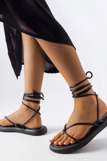Sandálias Laurence Black Lace Up 2