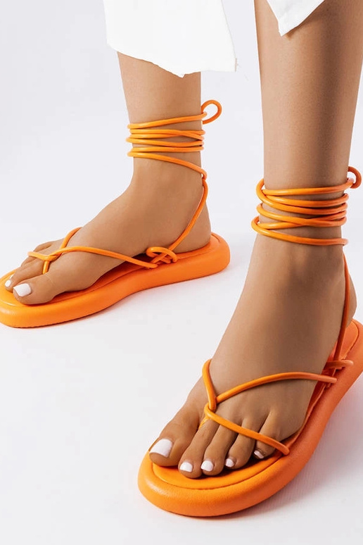 Sandálias Laurence Laranja com Cadarço