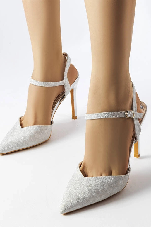 Saltos Gallia prateados brilhantes