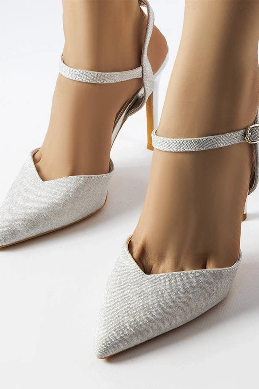 Saltos Gallia prateados brilhantes