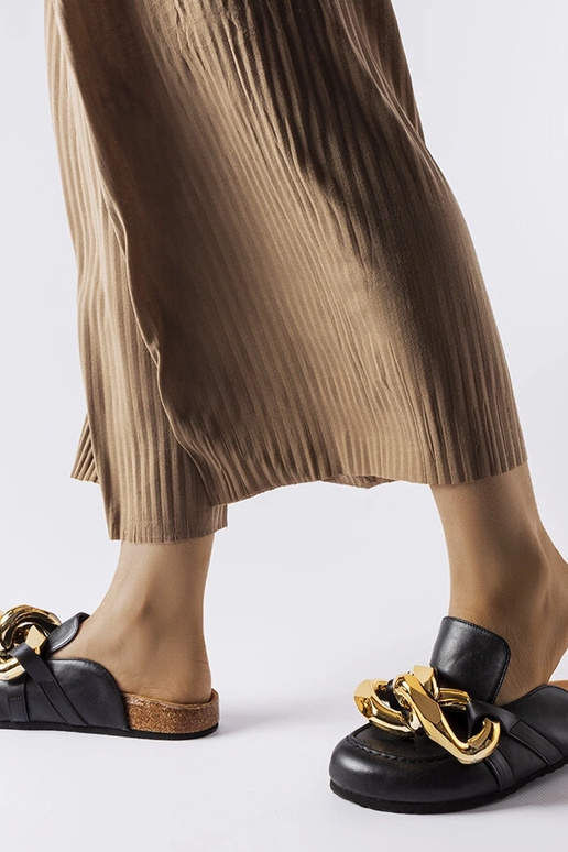 Chinelos de dedo Christelle Chain pretos