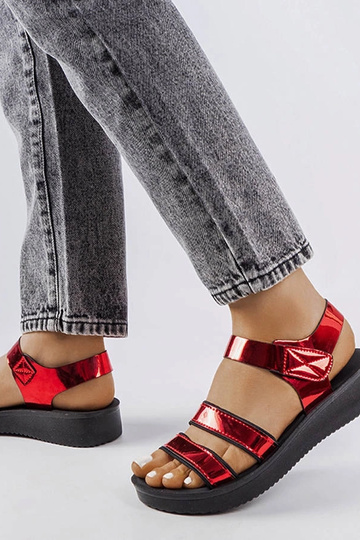 Sandálias Brices Red Patent Leather