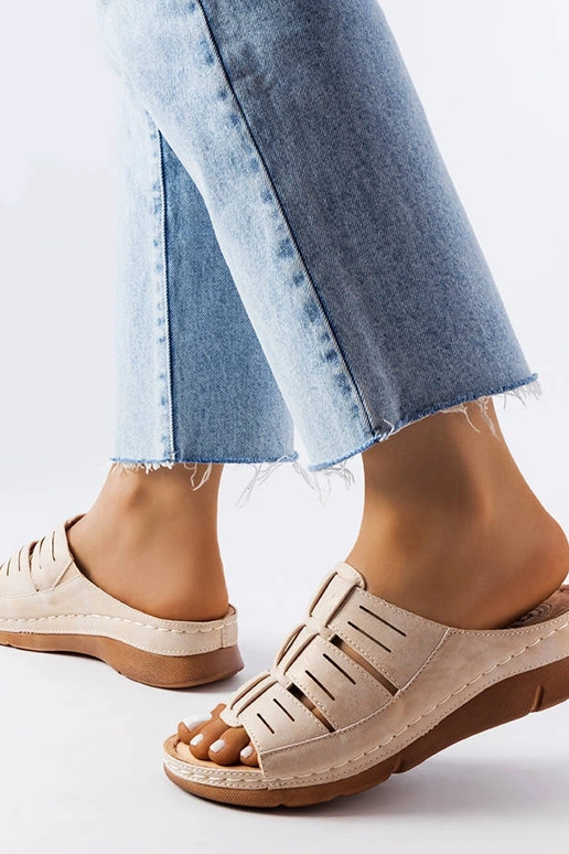 Calças de ganga bege