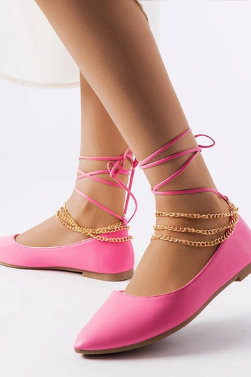 Bailarinas rosa com fecho decorativo Donat