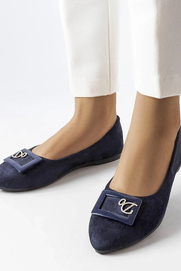 Sapatilhas azul marinho com zircões Fleming