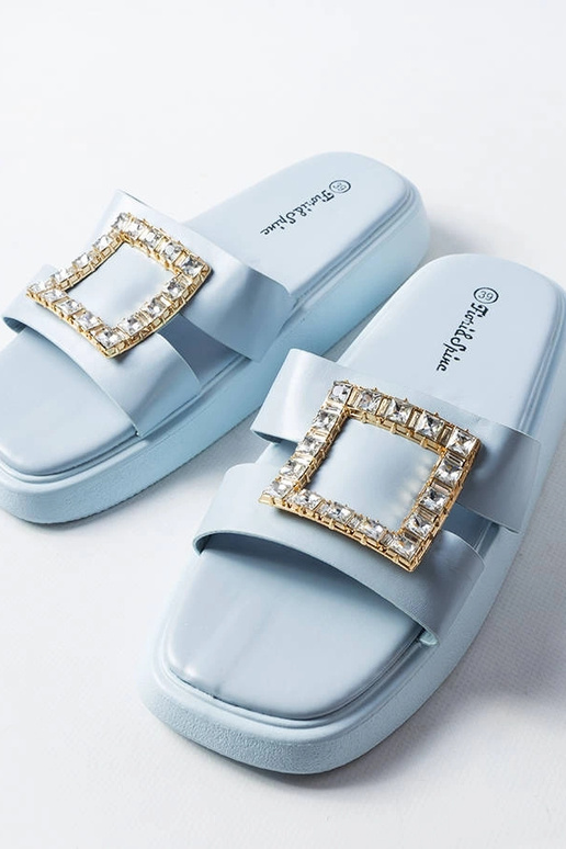 Chinelos Fusberta zircônia azul