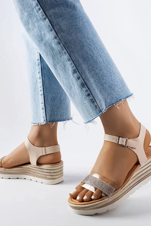 Sandálias plataforma bege da Bussière Sandálias plataforma bege da Bussière