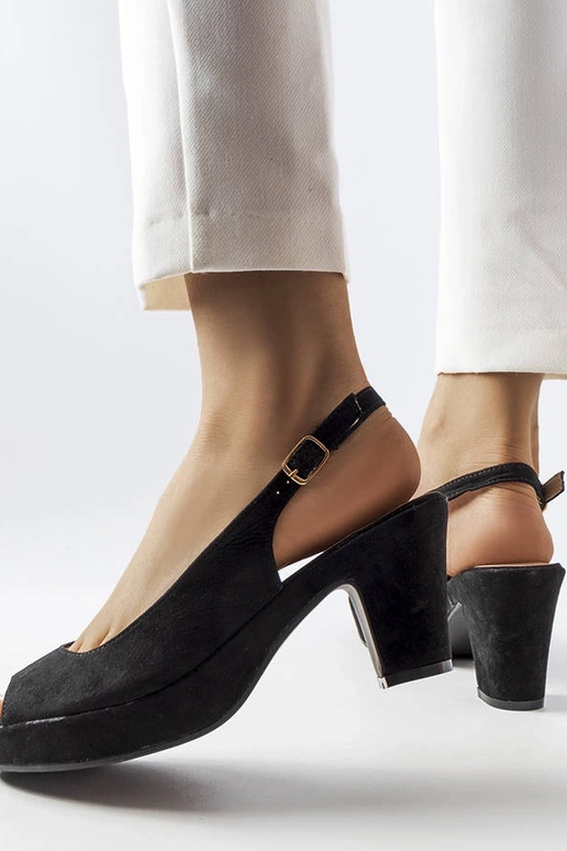 Sandálias pretas Dionne salto bloco