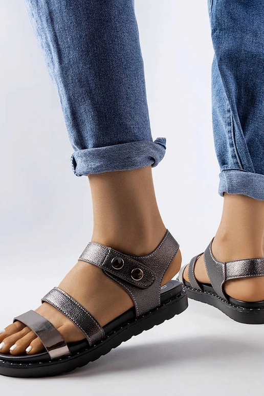 Sandálias Lanham Cinza Metálicas