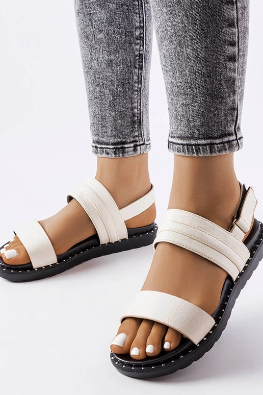 Sandálias Felicienne bege brilhantes Sandálias Felicienne bege brilhantes