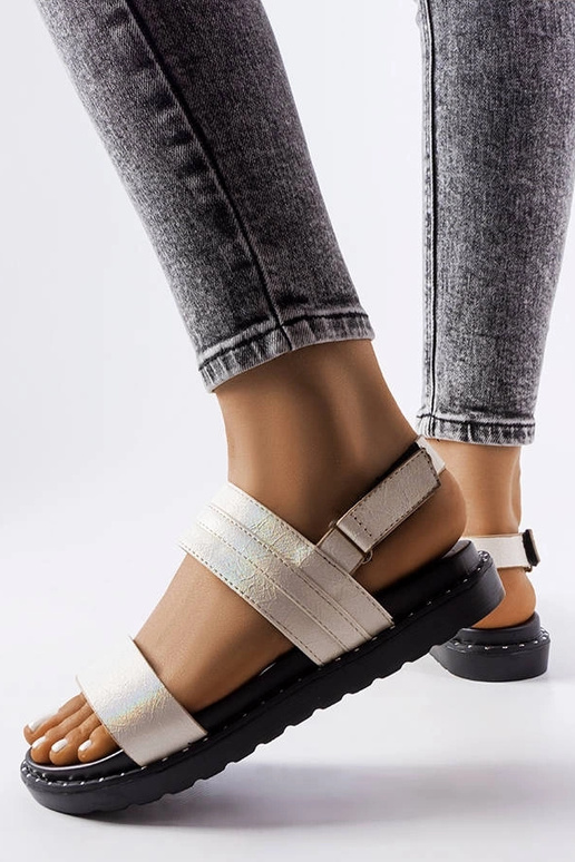 Sandálias Felicienne bege brilhantes Sandálias Felicienne bege brilhantes