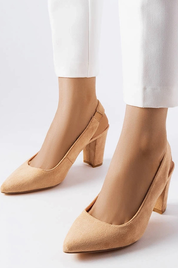 Sapatos bege com salto bloco Tolna 2