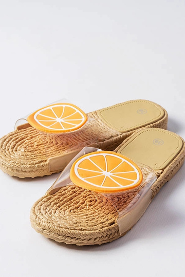 Sandalhas transparentes com laranja, „Foddie" 2