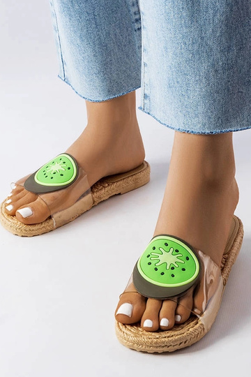 Chinelos transparentes kiwi Foddie