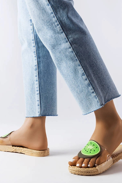 Chinelos transparentes kiwi Foddie