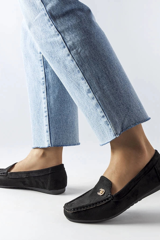 Mocassins pretos femininos, „Clardoux"