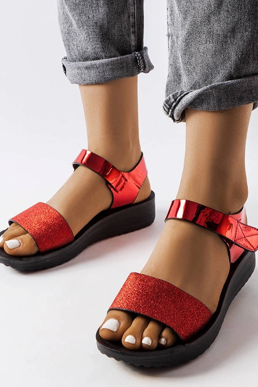 Sandálias vermelhas plataforma Glow Sandálias vermelhas plataforma Glow