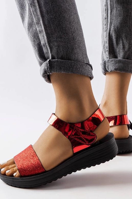 Sandálias vermelhas plataforma Glow Sandálias vermelhas plataforma Glow