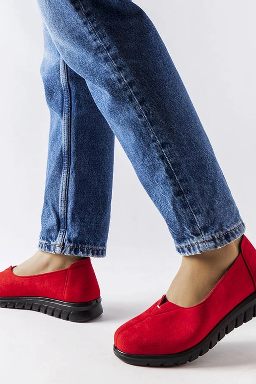 Mocassins Kheda vermelhos leves