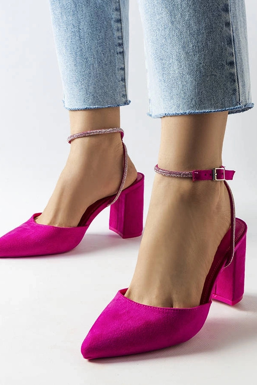 Sapatos Stella rosa com salto bloco Sapatos Stella rosa com salto bloco