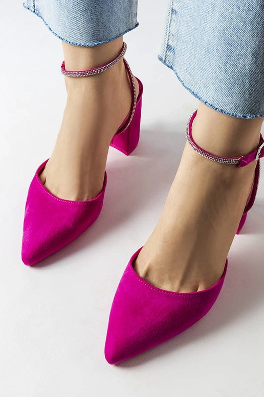 Sapatos Stella rosa com salto bloco Sapatos Stella rosa com salto bloco