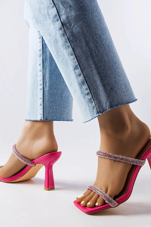 Mules salto alto rosa Evelina