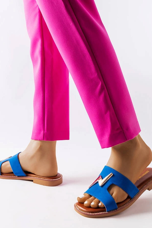 Sandálias Rasas Leyra Azul
