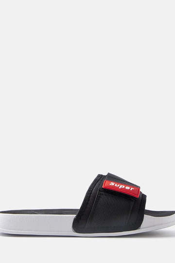 Chinelos masculinos ajustáveis com velcro preto Alley 2