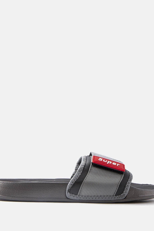Chinelos ajustáveis de velcro cinza...