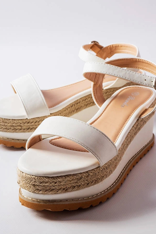 Sandálias de cunha de acesso branco Sandálias de cunha de acesso branco