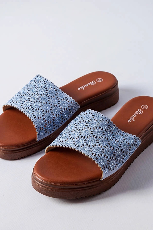 Slides azuis vazados com zircões Irvine