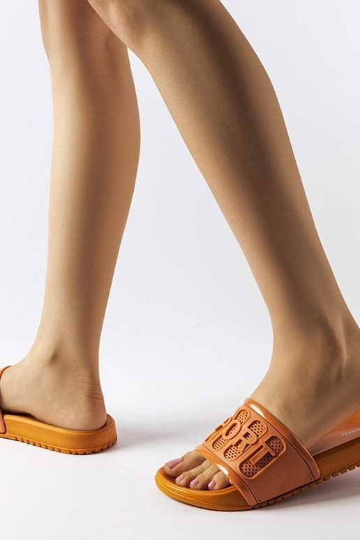 Chinelos de borracha laranja Moiariello