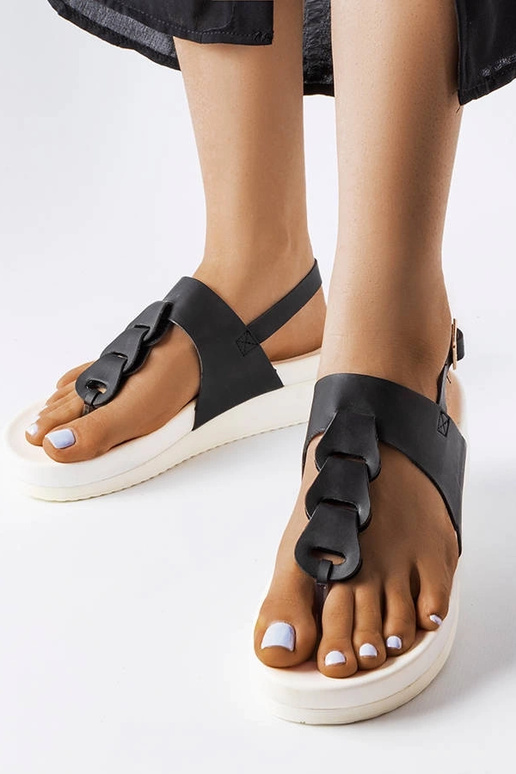 Sandálias pretas Castelletto Wedge Sandálias pretas Castelletto Wedge