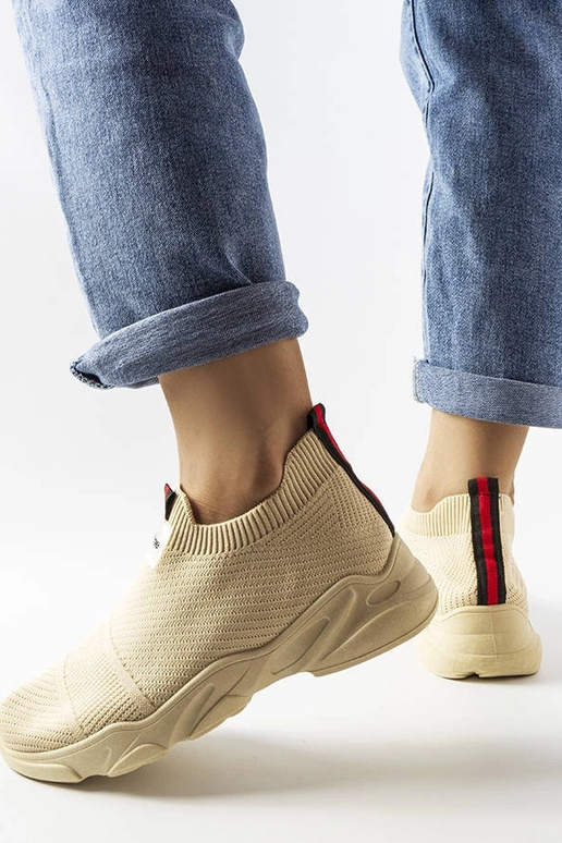 Sapatos esportivos bege slip-on para...