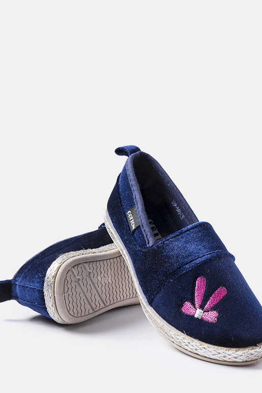 Sapatilhas de veludo azul marinho da...