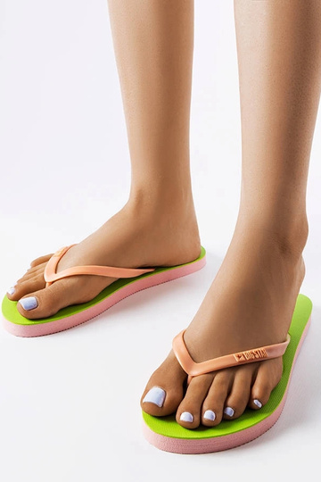 Chinelo Big Star verde e rosa FF274A330