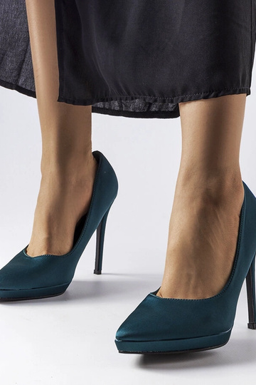 Salto alto verde escuro de...