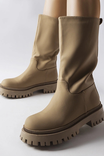 Botas marrons mate acima do... 2