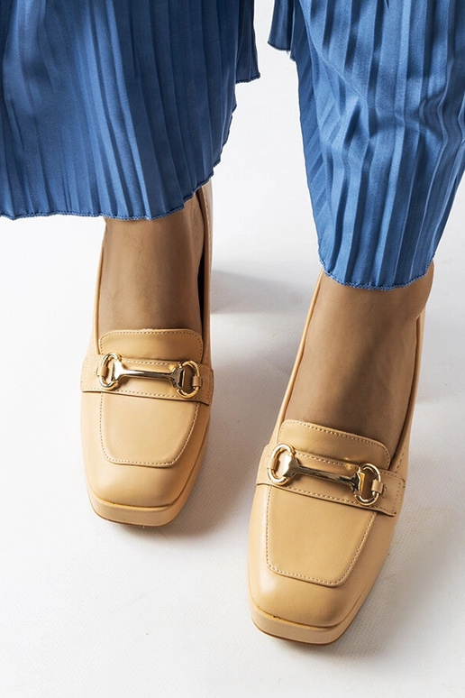 Scarpin bege com salto geométrico Blaiss