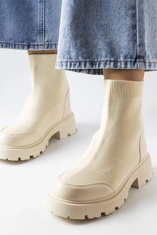 Botas meia bege Lonte