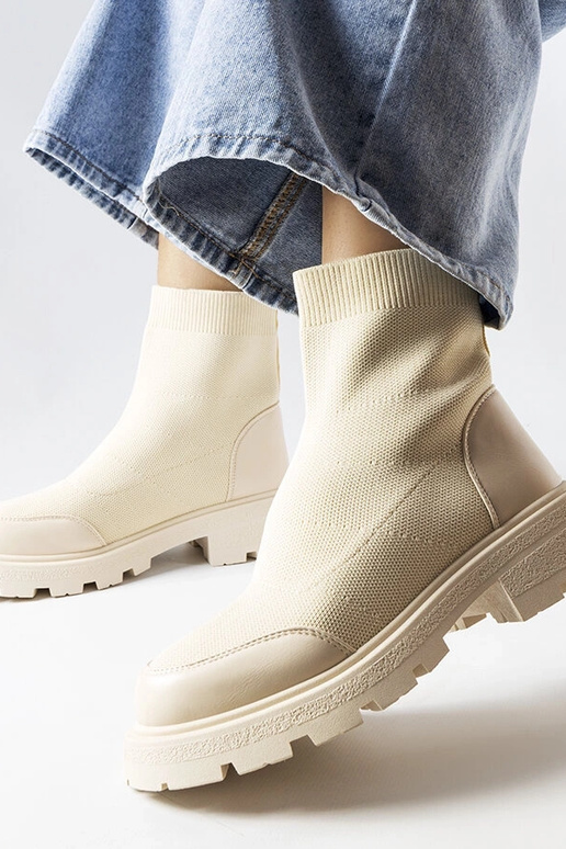 Botas meia bege Lonte