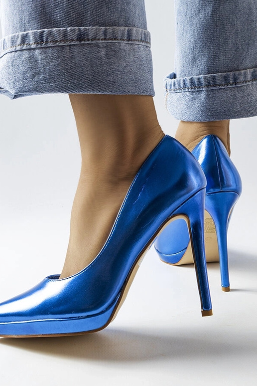 Kristin Blue Mirror Heels