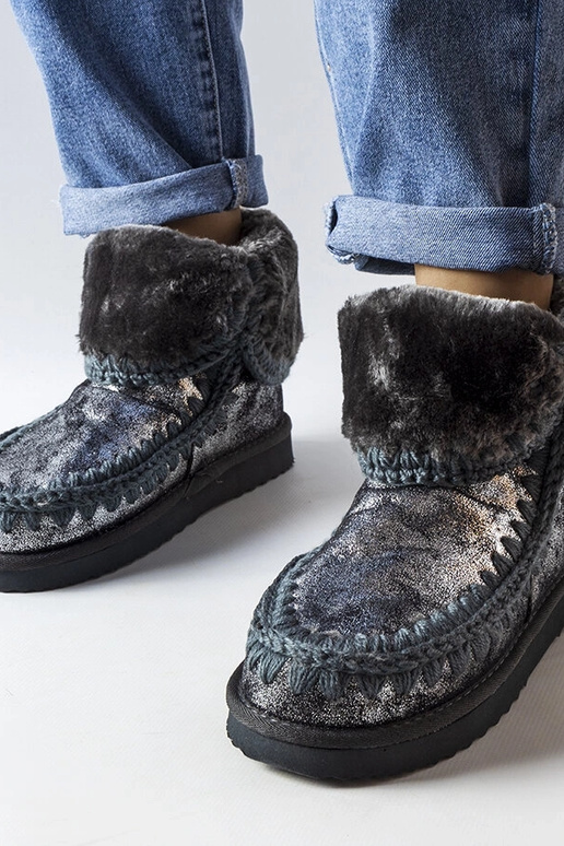 Botas de inverno cinzentas metálicas,...