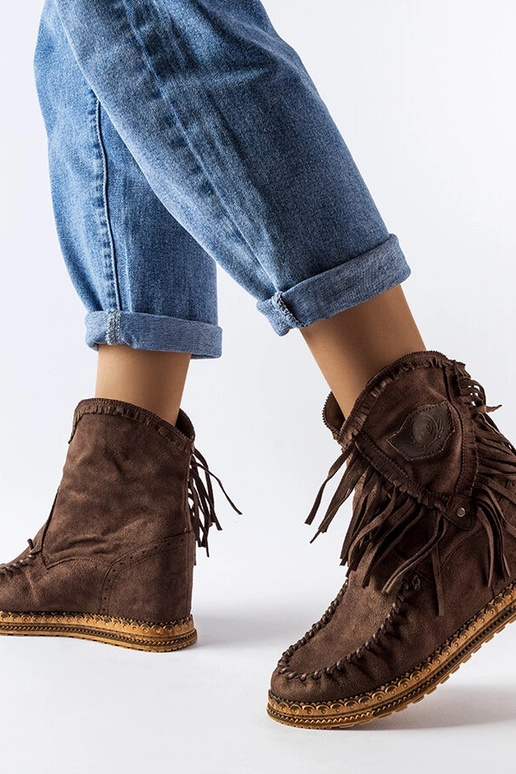 Botas Giudice Wedge Ankle Boots Marrons