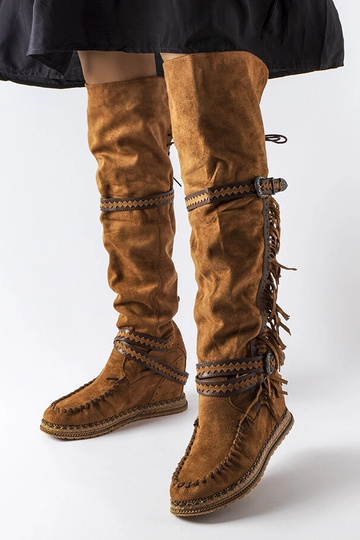 Botas de cunha marrom Novella