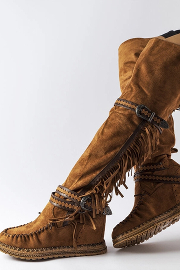 Botas de cunha marrom Novella 2