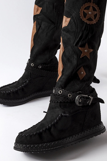Botas pretas estilo boho Putignano 2